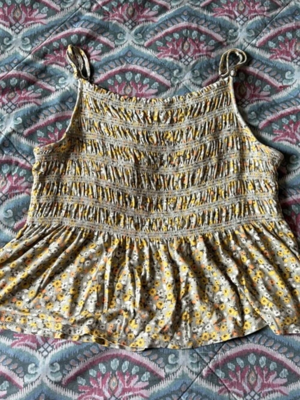 Women’s So Green Floral Babydoll Top Size XL